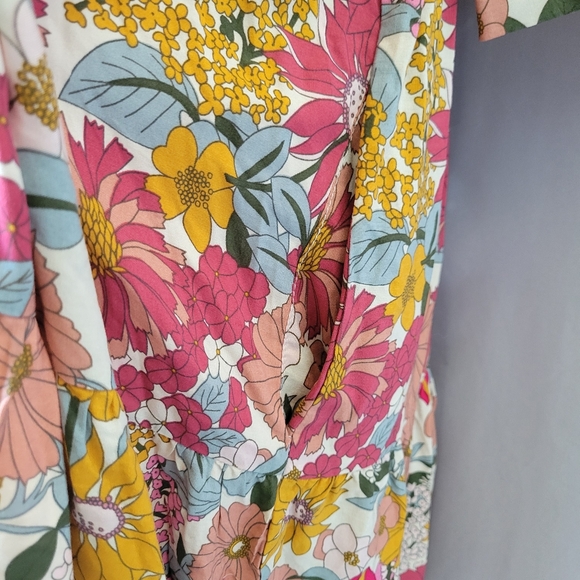 Natural Life Rebecca Midi Dress Vintage Floral Pink M - Picture 12 of 16